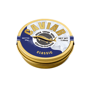 Exquisite Siberian Sturgeon Caviar in a Classic 30g Tin - Perfect for Fine Dining