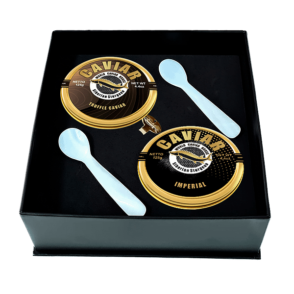 Exquisite Duo of Truffle and Imperial Caviar - 125g Each, 2-Pack | Ultimate Indulgence for Culinary Aficionado