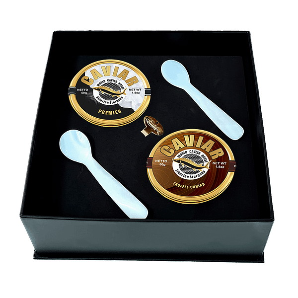 Indulge in the culinary luxury of our Premier 50g and Truffle Caviar 50g set, available for purchase in Singapore.