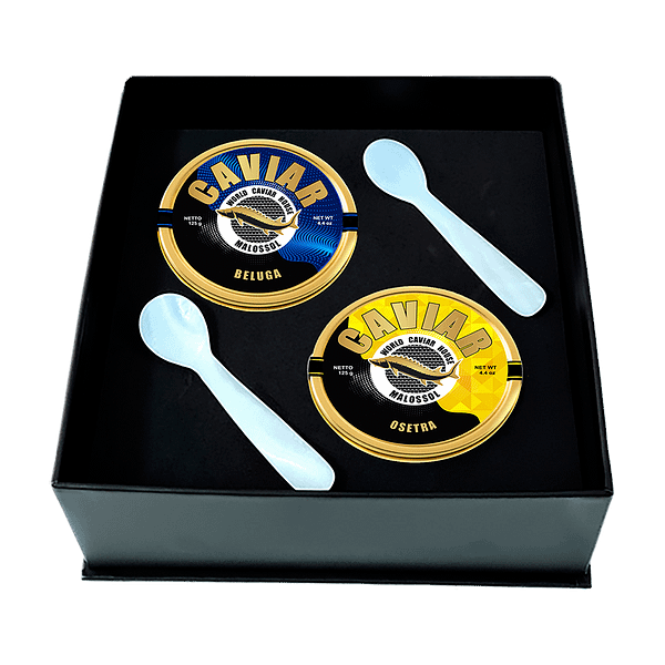 Osetra 125g and Beluga 125g Caviar Tins
