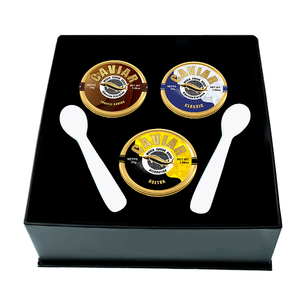 Premium Caviar Set in Singapore: 30g Each of Osetra, Truffle, and Classic Caviar - A Taste of Elegance