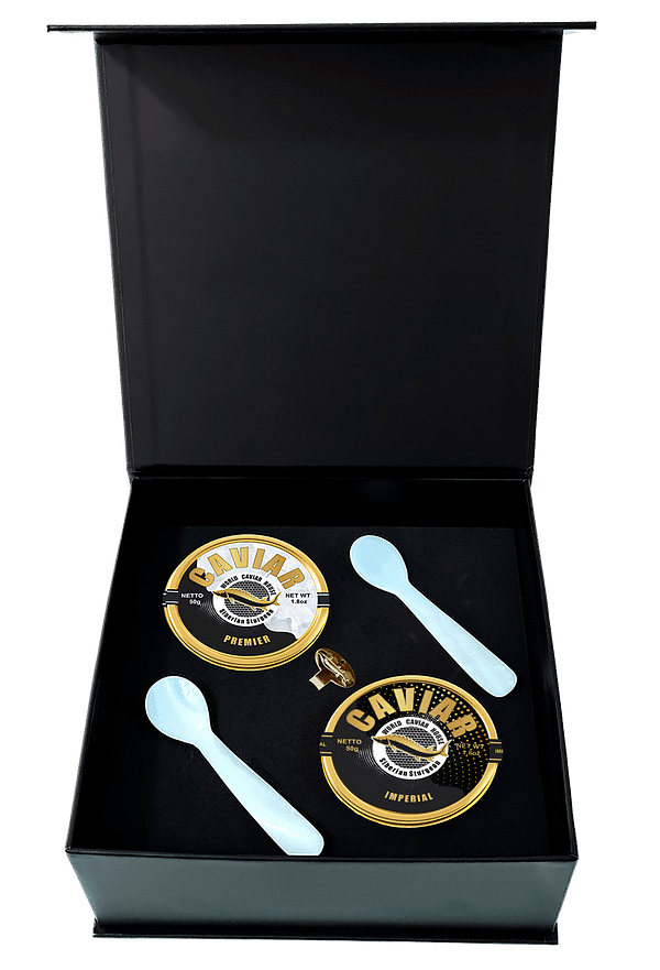 Luxurious Caviar Kit featuring Caviar Imperial and Premier Caviar - 50g each